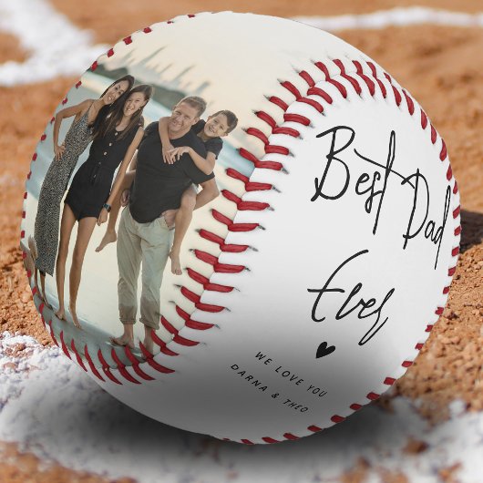 Bester Vater überhaupt Schriftzug 2x Foto Baseball