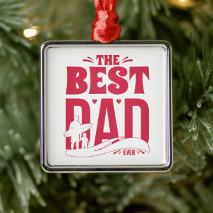Bester Vater überhaupt – Silhouette von Vater und Ornament Aus Metall