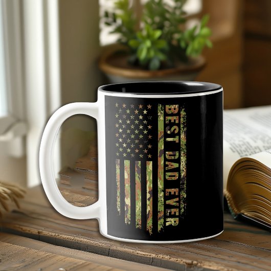 Bester Vater überhaupt US Patriot Camouflage Ameri Zweifarbige Tasse