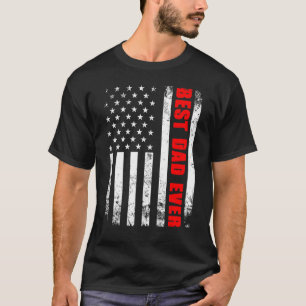 Bester Vater überhaupt Us Vintage-Flagge Patriotis T-Shirt