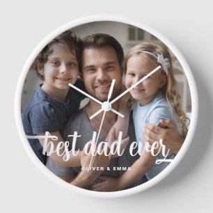 Bester Vater überhaupt Vater-Tags-Script-Foto Uhr