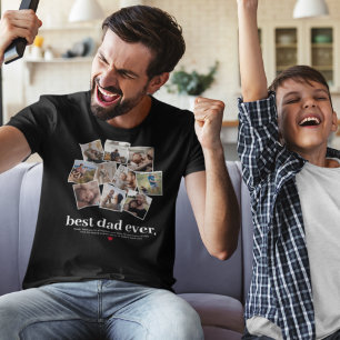 Bester Vater überhaupt Vatertag Foto Collage T-Shirt