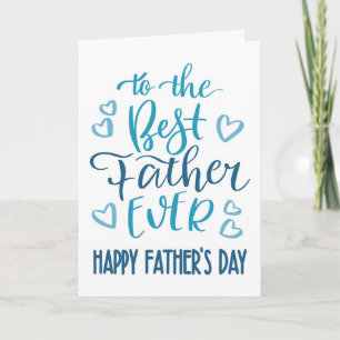 Bester Vater überhaupt Vatertag-Typografie in Blau Karte