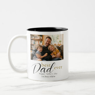 Bester Vater überhaupt Vatertagsgeschenk Foto Zweifarbige Tasse