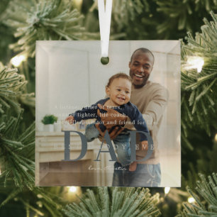 Bester Vater überhaupt Zitat & Foto-Geschenk Ornament Aus Glas