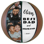 Bester Vater und Ehemann Vater 2 Fotos Basketball (Vertikal)