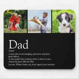 Bester Vater Vater Definition Foto Schwarz Mousepad