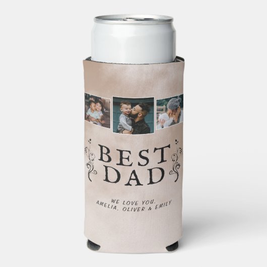 Bester Vater VaterFoliage Custom 3 FotoCollage Selters Dosenkühler (Seltzer Vorderseite)