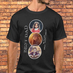 Bester Vater Vatertag 3 Oval Foto Collage T-Shirt