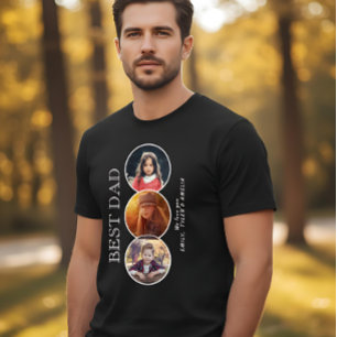 Bester Vater Vatertag 3 Oval Foto Collage Tri-Blend Shirt