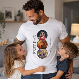 Bester Vater Vatertag 3 Oval-Fotocollage T-Shirt