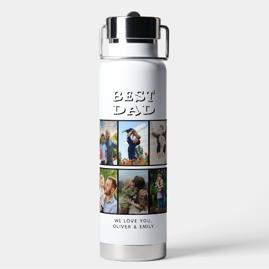 Bester Vater Vatertag 6 Foto Trinkflasche (Hinten)