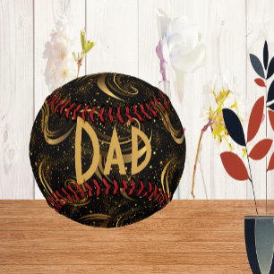 Bester Vater Vatertag Goldene Blattwirbel Kalligra Baseball