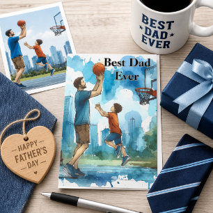 Bester Vater Vatertags-Basketballkarte Karte
