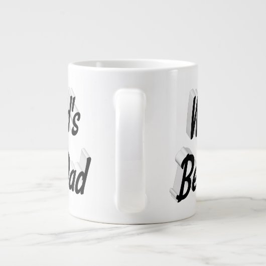 Bester Vater Vathers Day Schwarzer Halbtext Jumbo-Tasse (Rückseite)