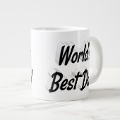 Bester Vater Vathers Day Schwarzer Halbtext Jumbo-Tasse (Vorderseite Rechts)