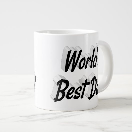 Bester Vater Vathers Day Schwarzer Halbtext Jumbo-Tasse (Vorderseite Rechts)