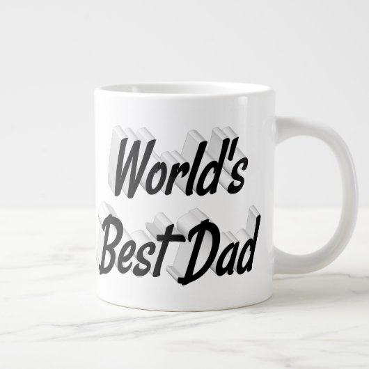 Bester Vater Vathers Day Schwarzer Halbtext Jumbo-Tasse (Rechts)