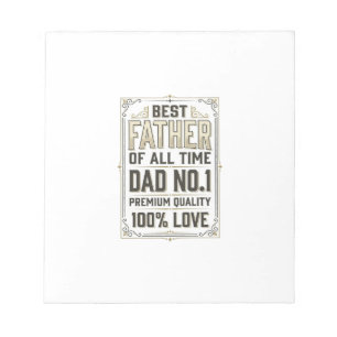 Bester Vater Vintage Gravur Typografisches Hemd De Notizblock