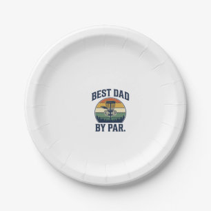 Bester Vater von Par Disc Golf Vintage-Sonnenunter Pappteller