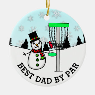 Bester Vater von Par Disk Golf Weihnachten Keramik Ornament