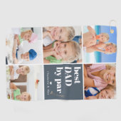Bester Vater von Par | Foto Collage Vatertag Golfhandtuch (Horizontal)