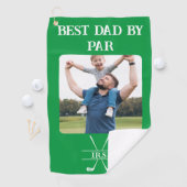 Bester Vater von Par Foto Initials Geschenk für Va Golfhandtuch (Insitu)