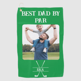 Bester Vater von Par Foto Initials Geschenk für Va Golfhandtuch
