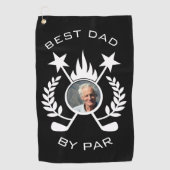 Bester Vater von Par Foto Vater's Gift Golf Handtu Golfhandtuch (Vorderseite)