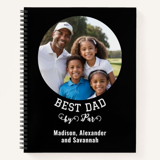 Bester Vater von Par Golf Lover Foto Schwarz Notizblock (Vorderseite)