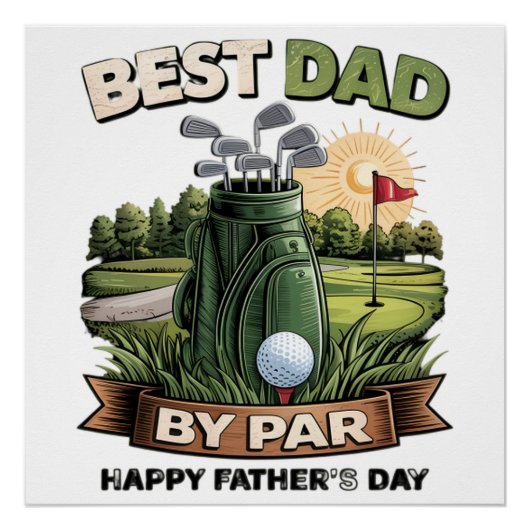 Bester Vater von Par Golf-Vater Lustig Poster (Vorderseite)