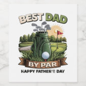 Bester Vater von Par Golf-Vater Lustig Weinetikett (Einzelnes Label)