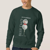 Bester Vater von Par:Golfball Snowman mit Roter Kr Sweatshirt (Vorderseite)