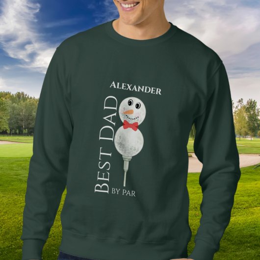 Bester Vater von Par:Golfball Snowman mit Roter Kr Sweatshirt