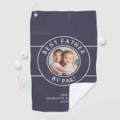 Bester Vater von Par Golfer Foto Geschenk blau Golfhandtuch (Insitu)