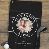 Bester Vater von Par Golfer Foto Geschenk Schwarz- Golfhandtuch