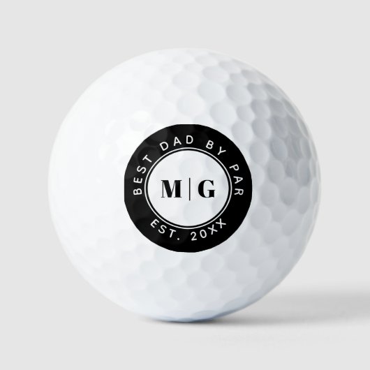 Bester Vater von Par-individuelle Monogramm-Gesche Golfball (Vorderseite)