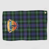 Bester Vater von Par Kariert MacKenzie Green Lila Golfhandtuch (Horizontal)