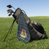 Bester Vater von Par Kariert MacKenzie Green Lila Golfhandtuch (Gras)