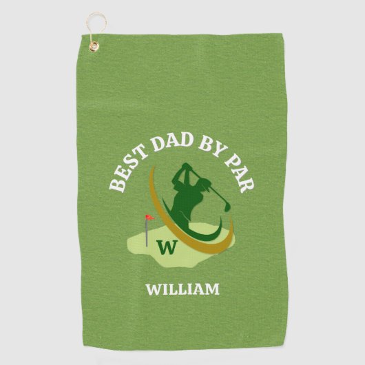 Bester Vater von Par Personalisiert Herren Golf Ha Golfhandtuch (Vorderseite)