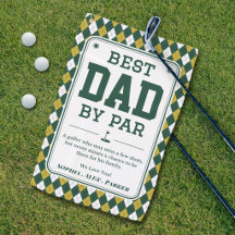 Bester Vater von Par Personalisiertes Golfhandtuch