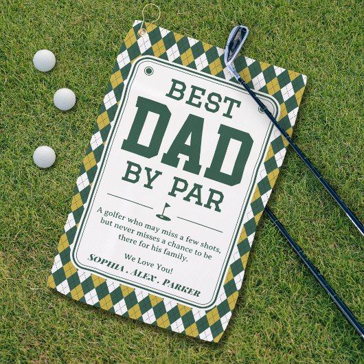 Bester Vater von Par Personalisiertes Golfhandtuch