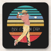 Bester Vater von Par Rainbow & Black Getränkeuntersetzer (Vorderseite)