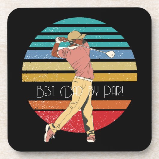 Bester Vater von Par Rainbow & Black Getränkeuntersetzer (Vorderseite)