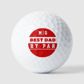 Bester Vater von Par Rot-Weiß-Monogramm Vater-Gesc Golfball (Vorderseite)