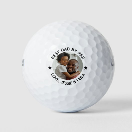 Bester Vater von Par Stars Vatertag Foto Golfball (Vorderseite)
