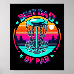 Bester Vater von Par Vintage Disc Golf Vater für M Poster