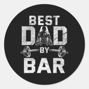 Bester Vater von R für Väter im Fitnessstudio zum Runder Aufkleber