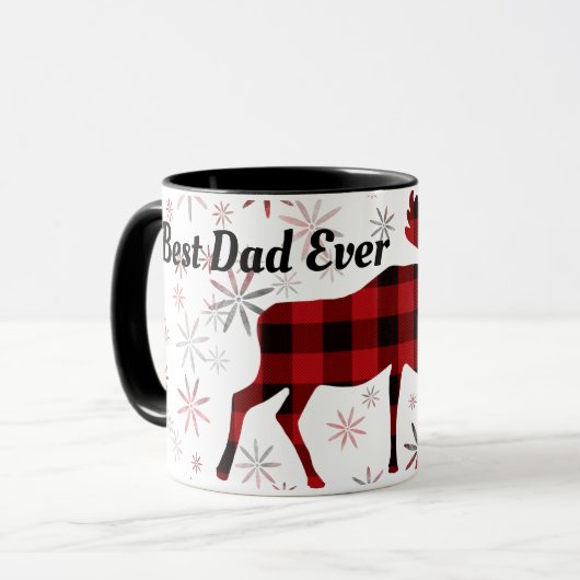 Bester Vater Weihnachten Elche Rote Piepser Tasse (Vorderseite Links)