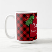 Bester Vater Weihnachts Klassik Rot Kariert Holly Kaffeetasse (Links)